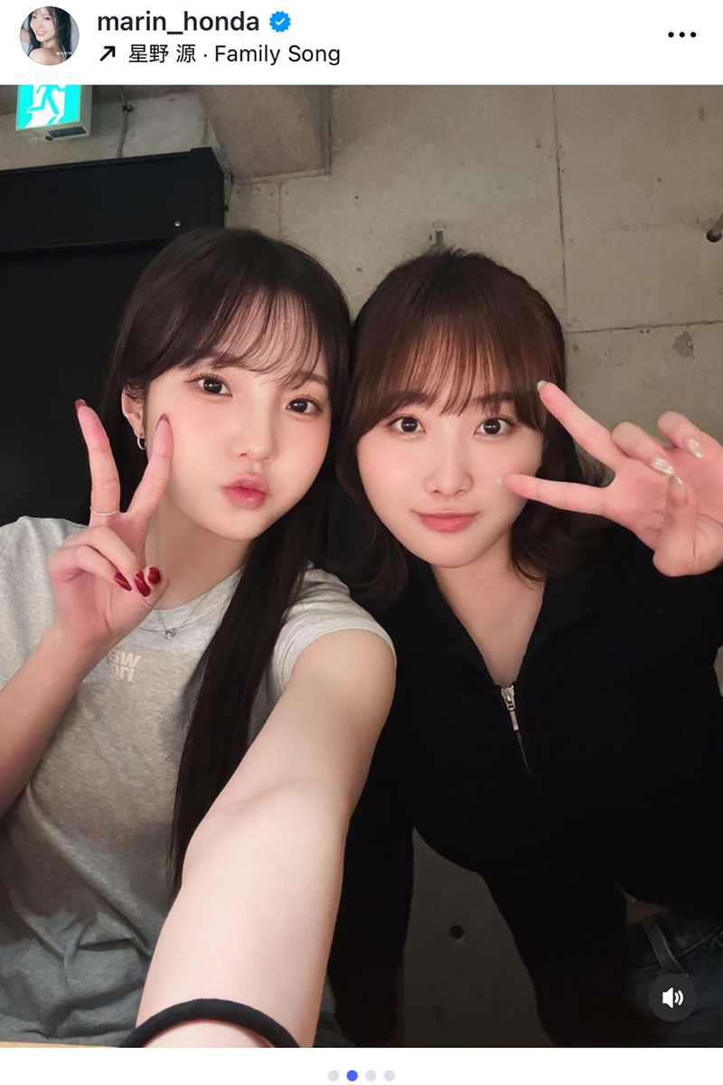 本田真凜（左）、本田望結【写真：インスタグラム（＠marin_honda）より】