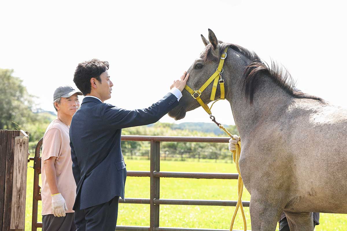 競走馬との撮影シーンも敢行した【写真:(C)TBSスパークル/TBS】