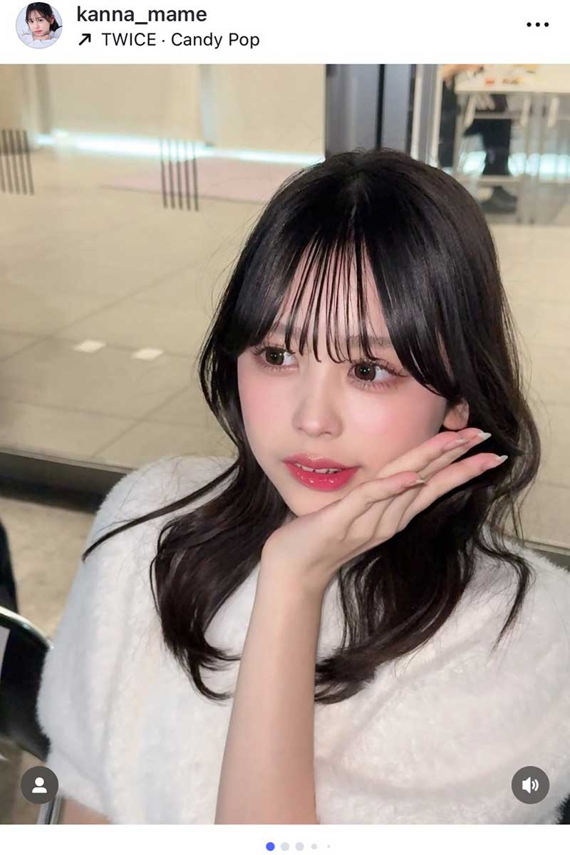 梶原叶渚【写真:インスタグラム(@kanna_mame)より】