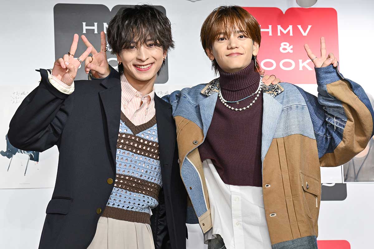 コラボイベントに出席したFANTASTICSの木村慧人(左)と中島颯太【写真:ENCOUNT編集部】