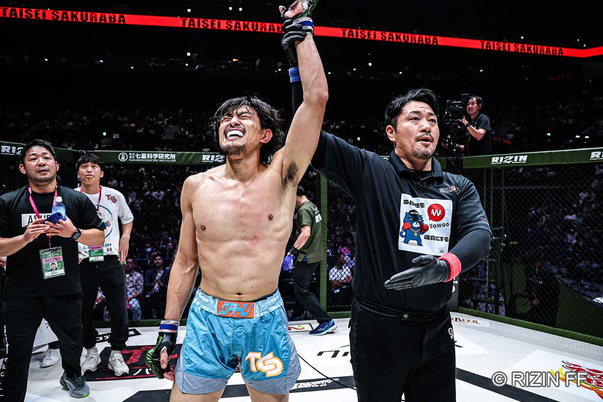 RIZINでの2勝目を挙げた桜庭大世【写真:(C)RIZIN FF】