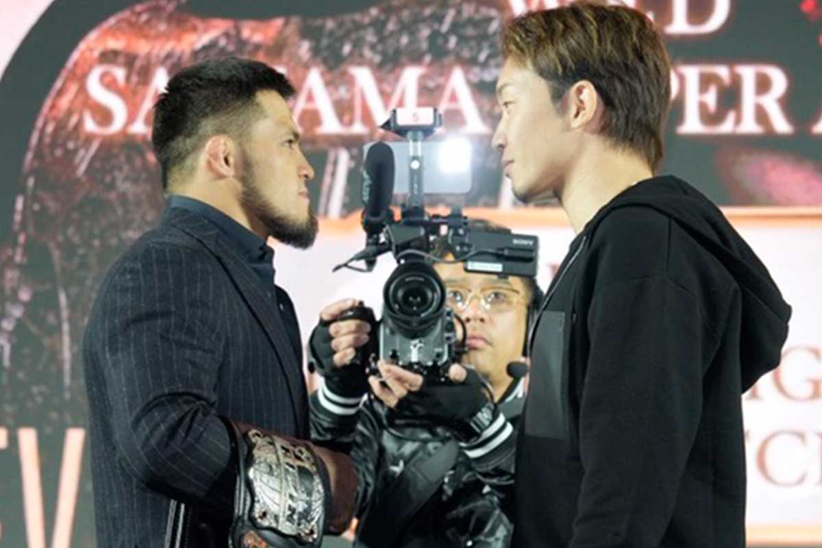 フェイスオフするラジャブアリ・シェイドゥラエフ(左)と朝倉未来【写真:増田美咲】