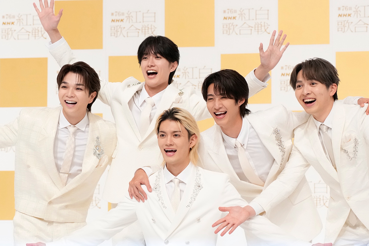 出場歌手発表記者会見に出席したM!LK【写真:藤岡雅樹】