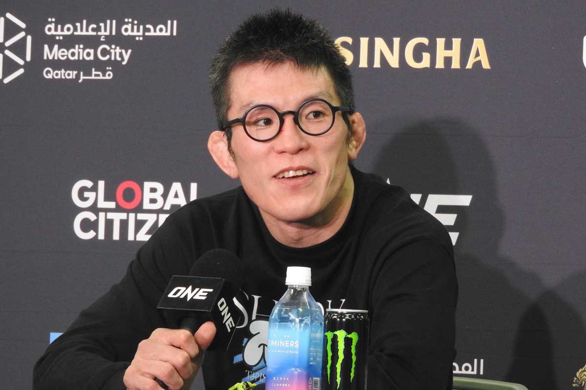 会見に登壇した青木真也【写真:ENCOUNT編集部】