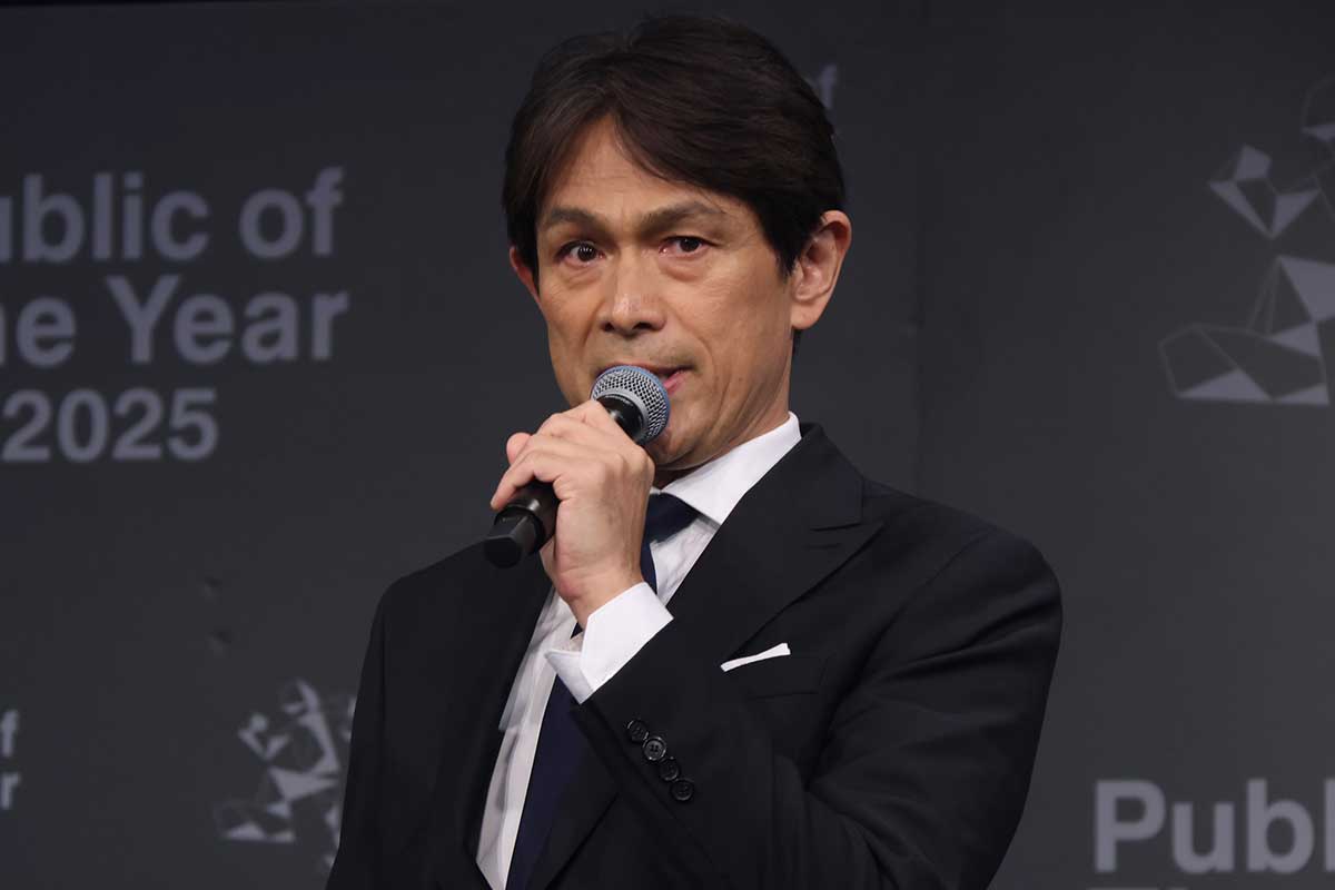 江口洋介、初イベントMCは“噛み”連発　苦笑いも共演のミャクミャクとは“親友”に