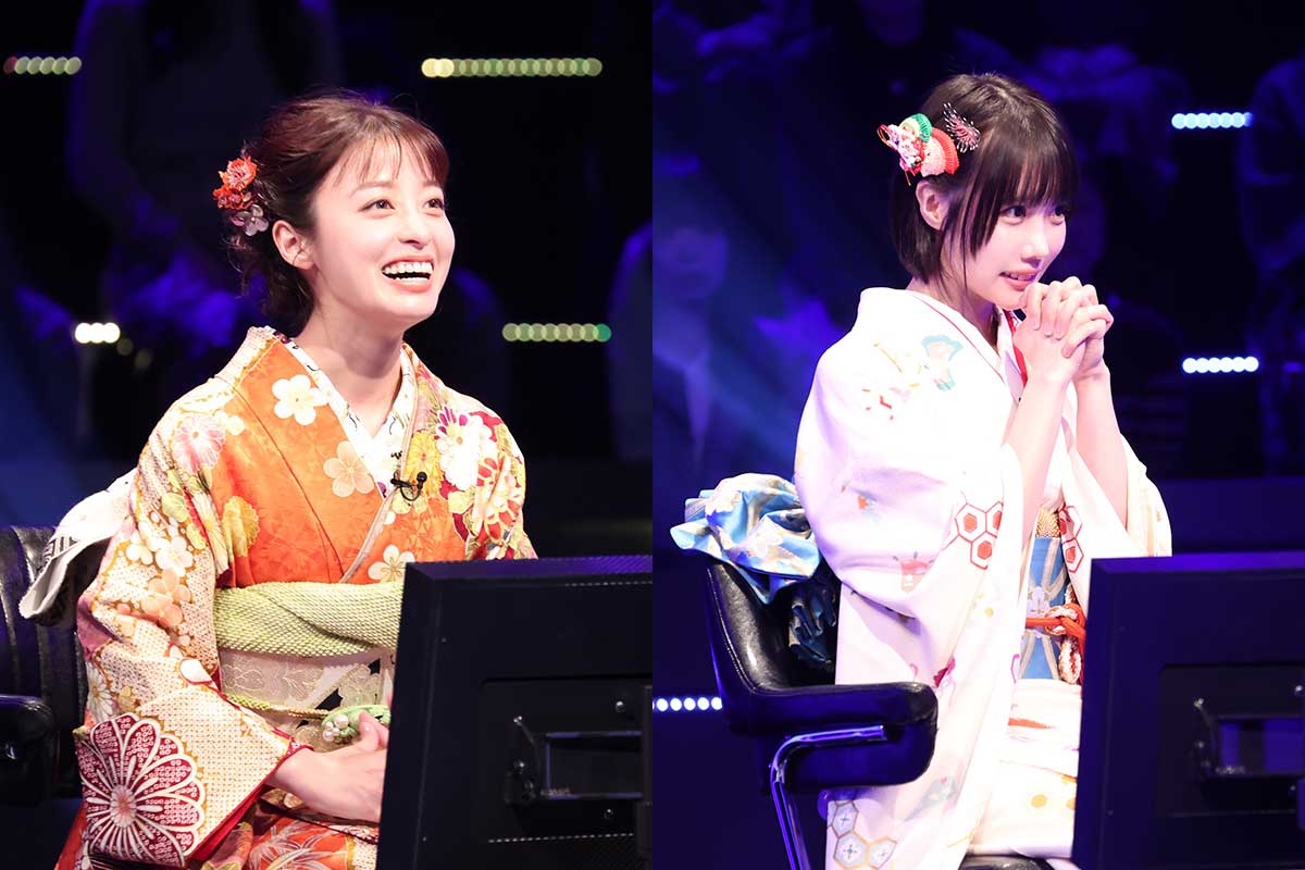 橋本環奈＆あの、元日放送『クイズ＄ミリオネア』参戦　新司会・二宮和也の収録写真も解禁
