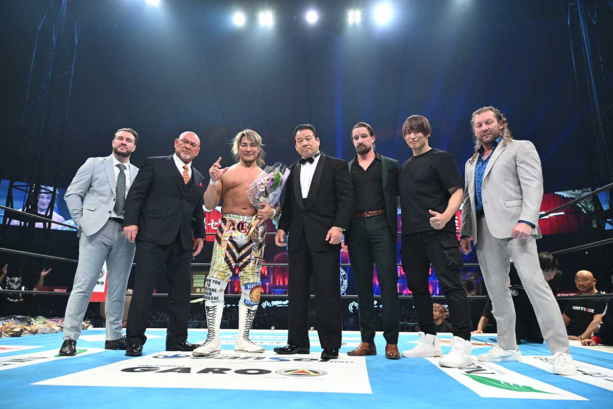 棚橋に所縁のある選手が勢ぞろい【写真:(C)新日本プロレスリング】
