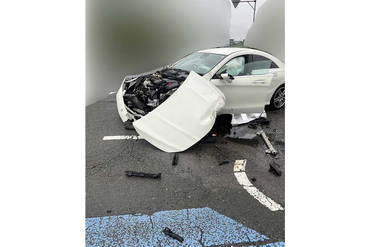 事故当時の生々しい現場【写真：本人提供】