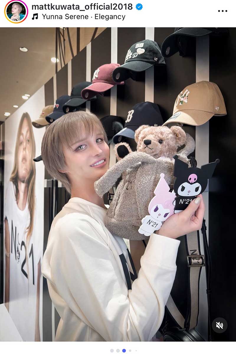 Mattの実際の投稿【写真:インスタグラム(@mattkuwata_official2018)より】