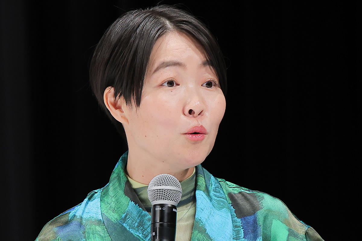 舞台あいさつに登壇したイモトアヤコ【写真：ENCOUNT編集部】