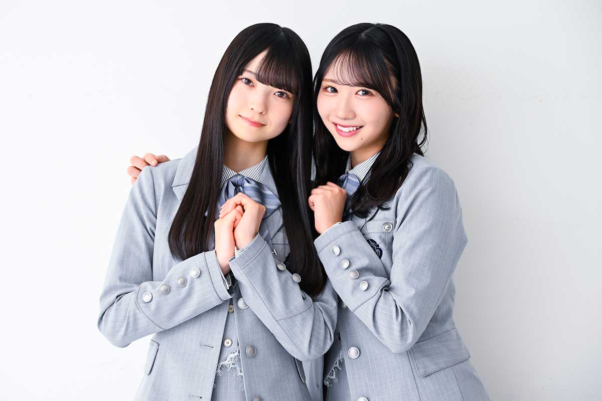 インタビューに応じた日向坂46の佐藤優羽（左）、藤嶌果歩【写真：舛元清香】