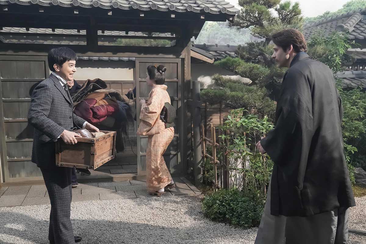 【ばけばけ】錦織の姿に驚くトキとヘブン　タエと勘右衛門の話題は