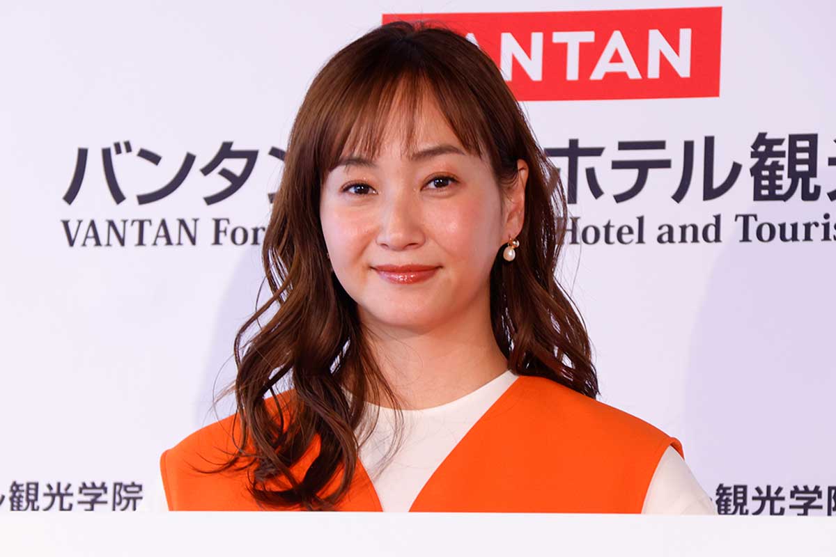 発表会に登壇した藤本美貴【写真:ENCOUNT編集部】