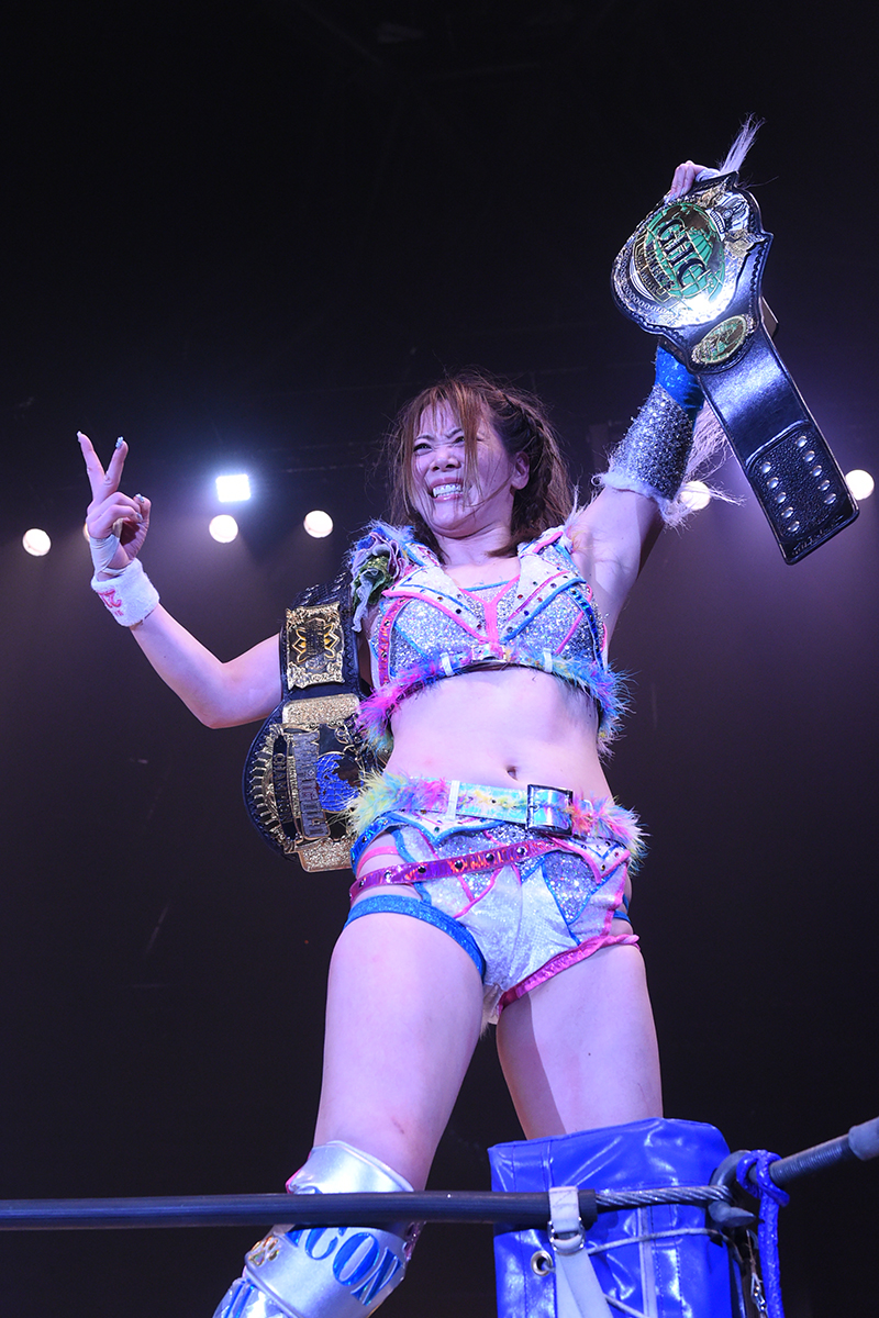 GHC女子とスーパーフライの二冠王となった岩谷麻優【写真：(C)マリーゴールド】