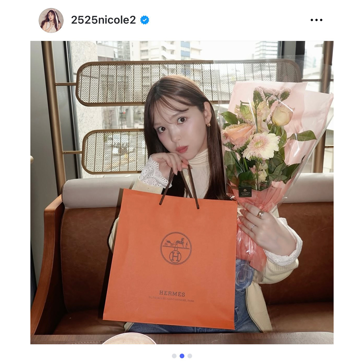 藤田ニコルの実際の投稿【写真:インスタグラム(@2525nicole2)より】