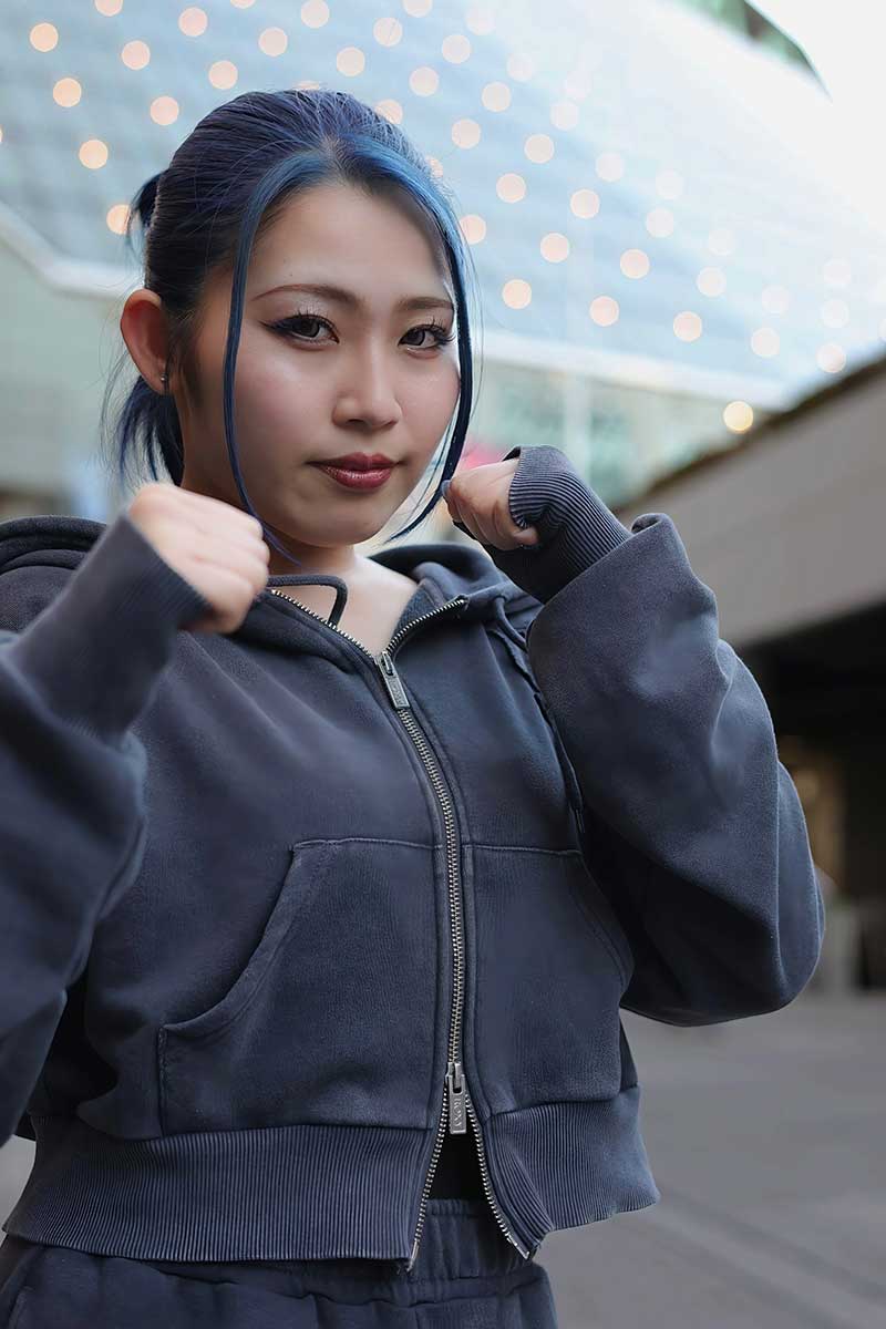 TAKAみちのく戦への決意を語った稲葉ともか【写真:橋場了吾】