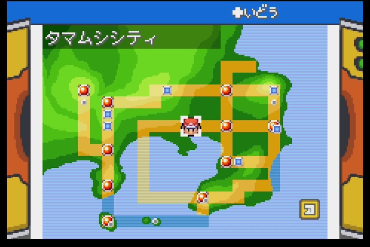 優秀なマップ構造がゲーム体験を支えている【画像：(C)2004 Pokémon. (C)1995-2004 Nintendo/Creatures Inc./GAME FREAK inc.】
