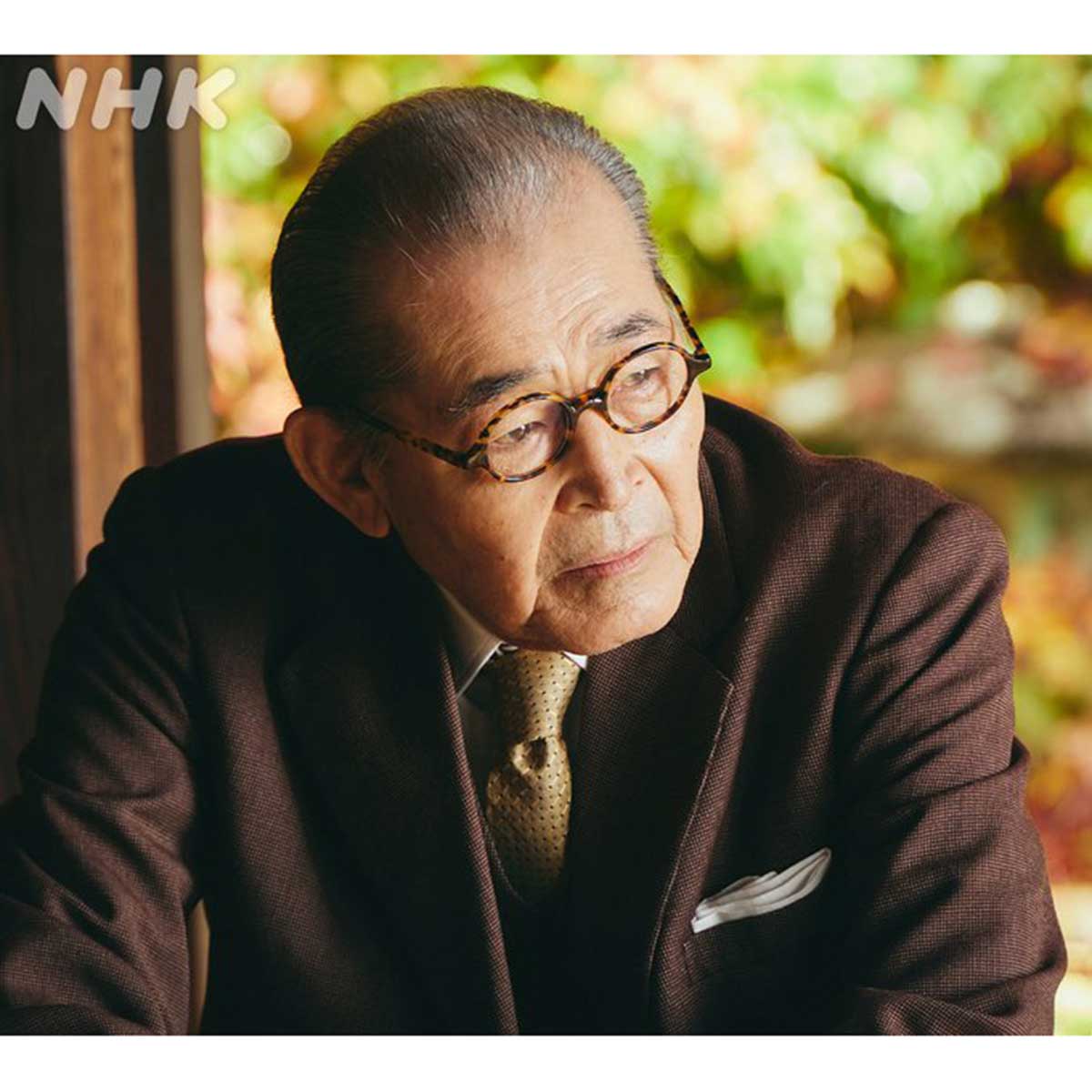 魯山人役を演じる藤竜也【写真：X（＠nhk_dramas）より】