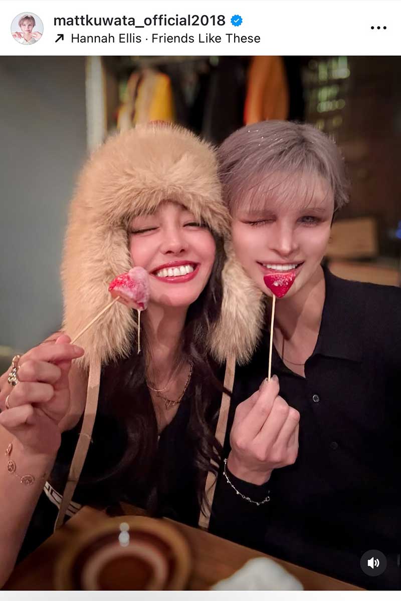 Matt（右）の実際の投稿【写真：インスタグラム（＠ mattkuwata_official2018）より】