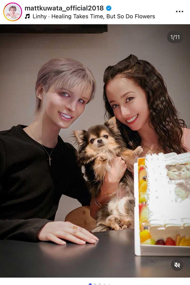 Mattの実際の投稿【写真：インスタグラム（@mattkuwata_official2018）より】