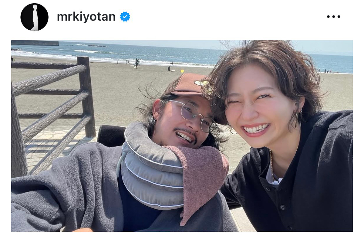 清原翔が投稿した鈴木真海子との2ショット【写真:インスタグラム(@mrkiyotan)より】