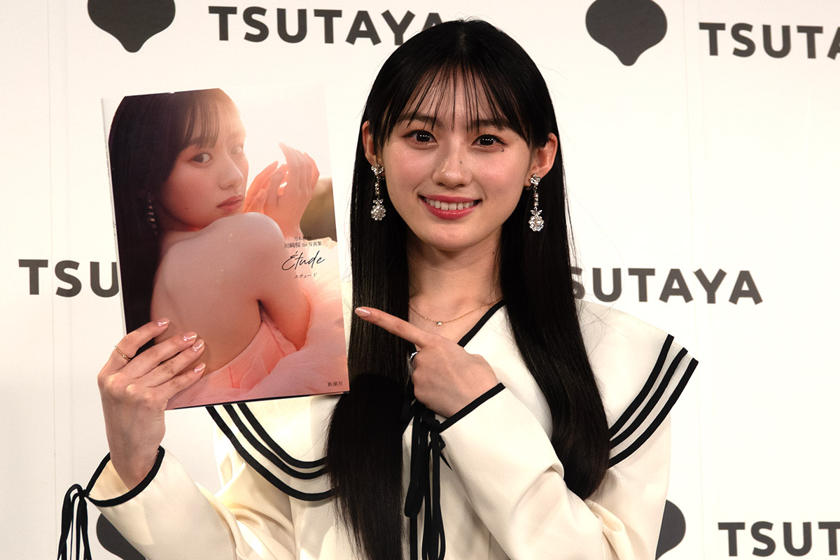 会見に出席した乃木坂46・川﨑桜【写真：ENCOUNT編集部】