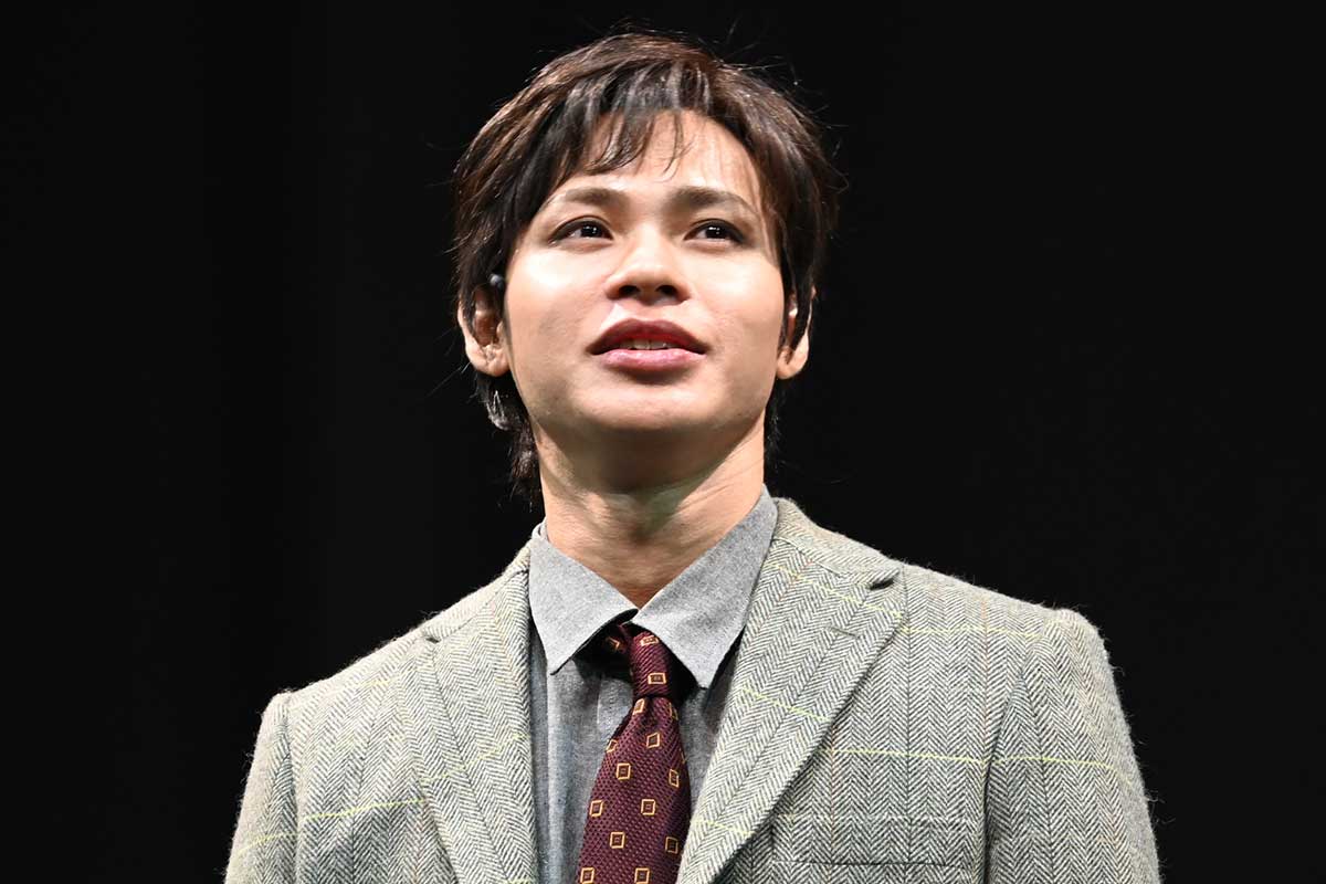初日前会見＆公開ゲネプロに出席した上田竜也【写真：ENCOUNT編集部】