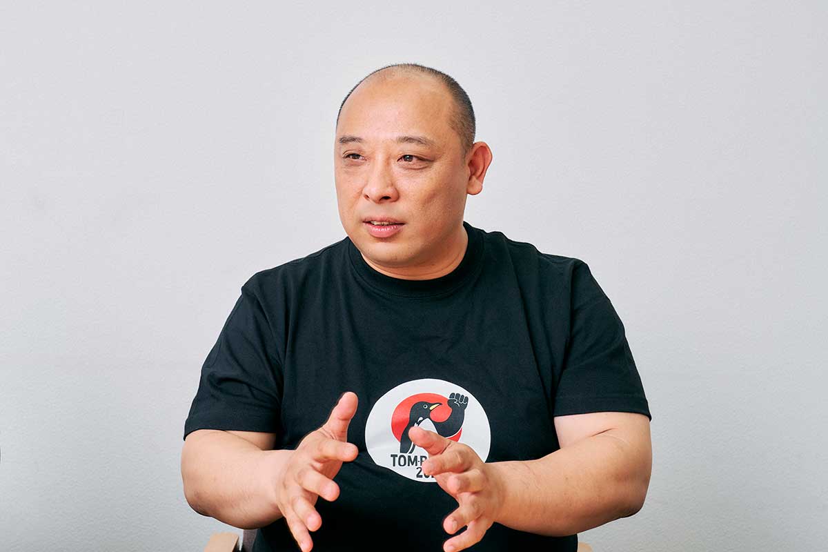 お笑いを「作るのが楽しい」と話すみちお【写真：高田啓矢】