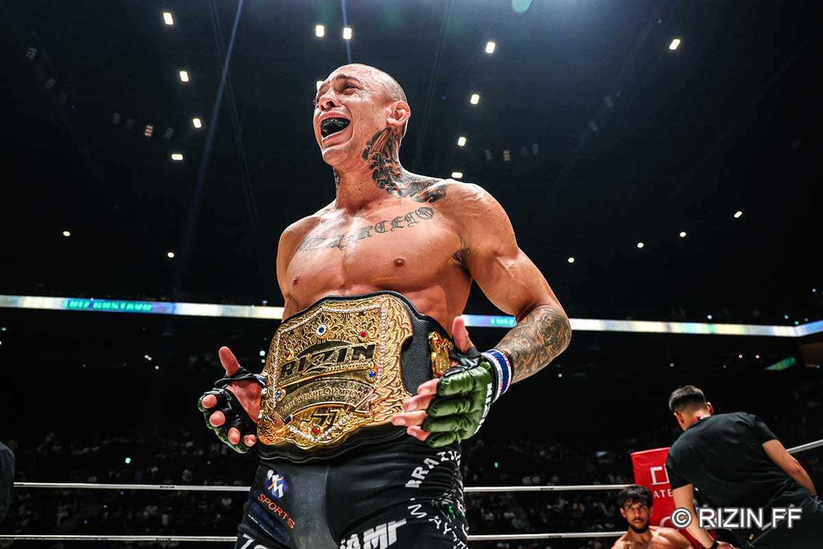【RIZIN】衝撃KOでベルト戴冠のグスタボ、試合後行きたいのは「磯丸水産」「スポンサーになって」要望も