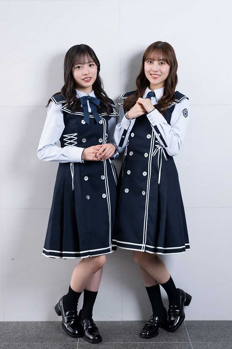 ファンに指示され続ける日向坂46の「良さ」を語った正源司陽子(左)と平岡海月【写真:舛元清香】