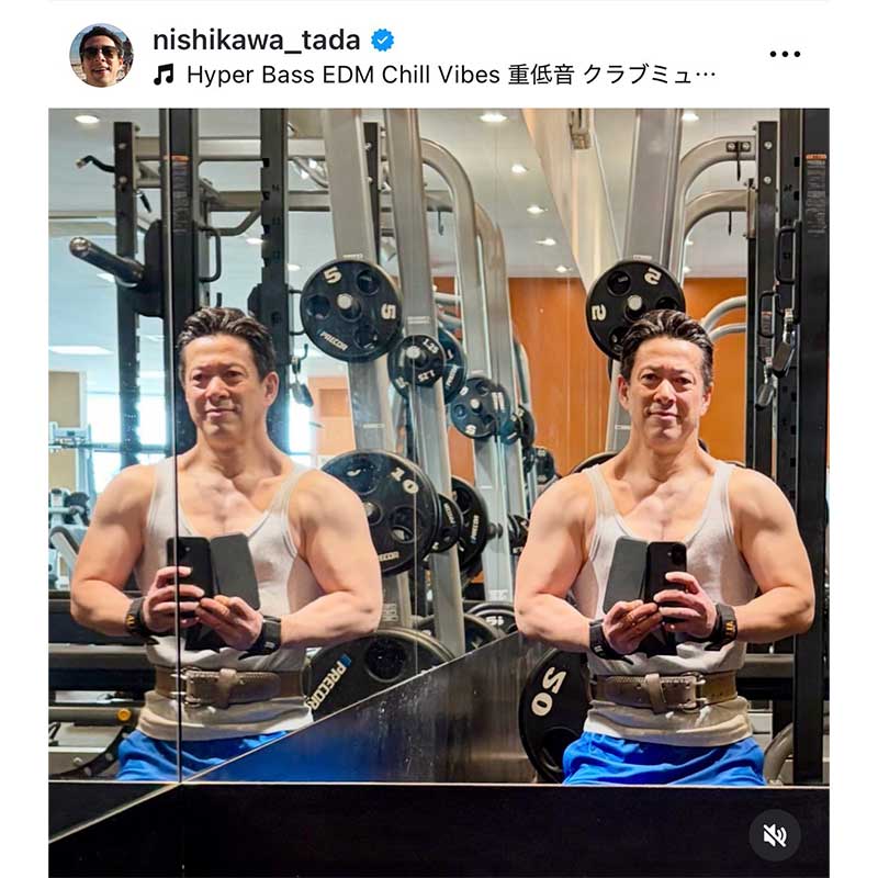 西川忠志の実際の投稿【写真：インスタグラム（＠nishikawa_tada）より】