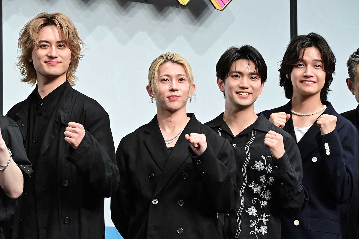 イベントに出席したAぇ! groupの小島健、末澤誠也、正門良規、佐野晶哉（左から）【写真：ENCOUNT編集部】
