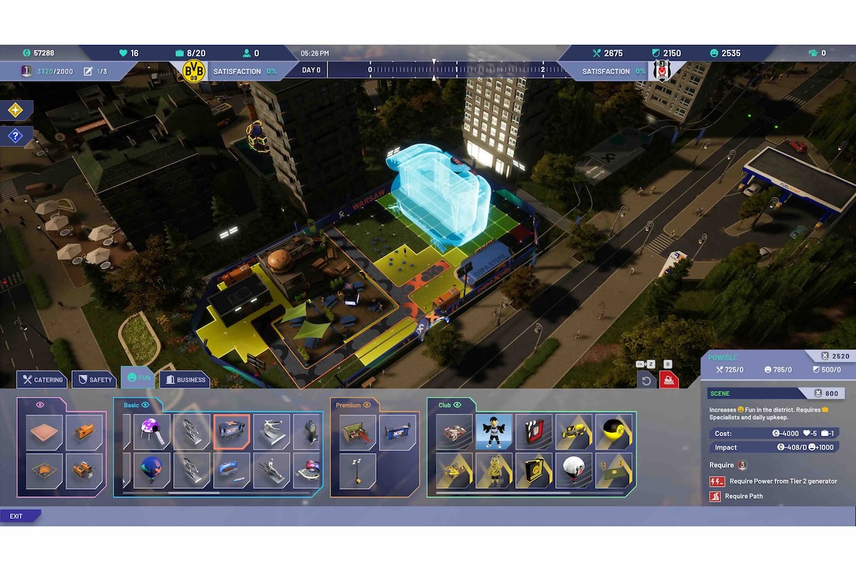 『Copa City』ではスタジアム周辺の整備が求められる（画像はPlayStation 5版のもの）【画像：(C) 2026 triple espresso. All Rights Reserved.】