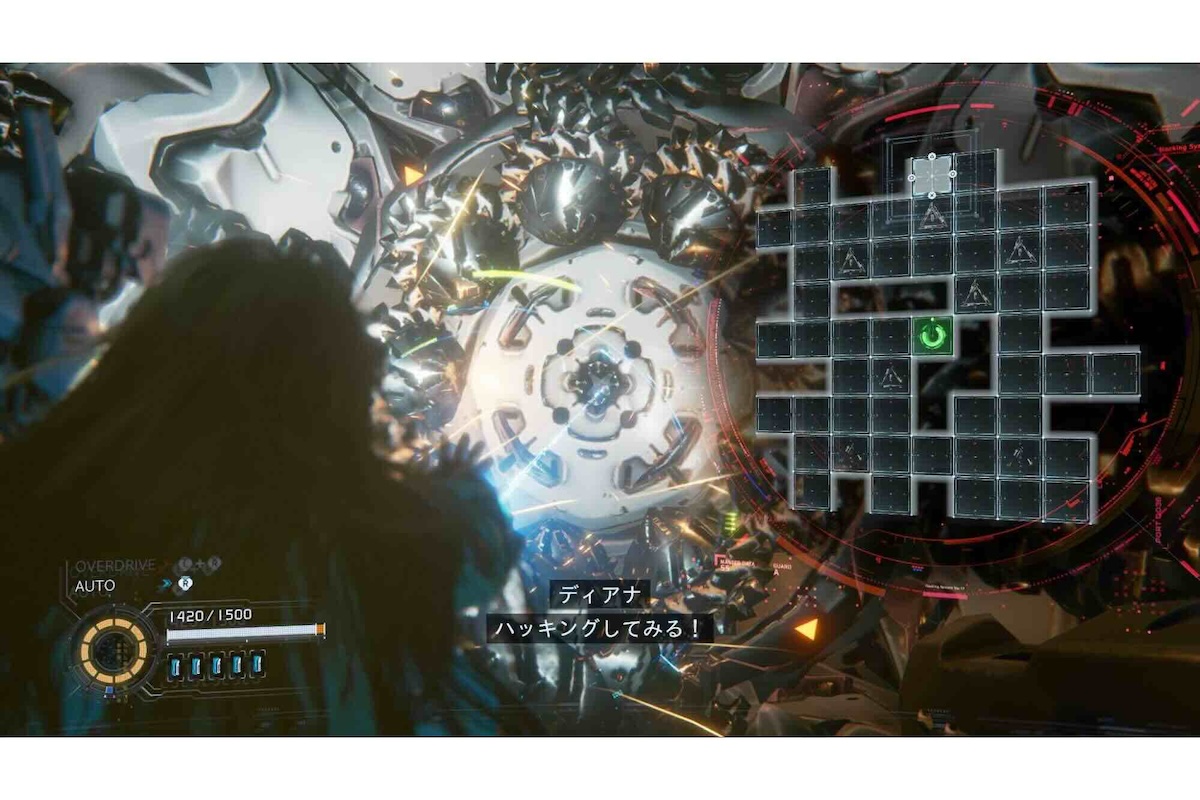 ゲームの重要な構成要素となるハッキング【画像：(C)CAPCOM】