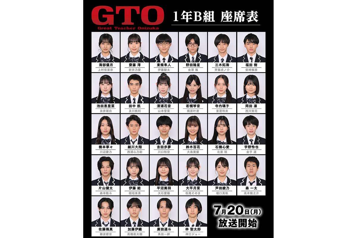 『GTO』生徒役28人が解禁　稲垣来泉、梶原叶渚、北里琉、難波碧空、西浦心乃助…400人超の中から抜擢
