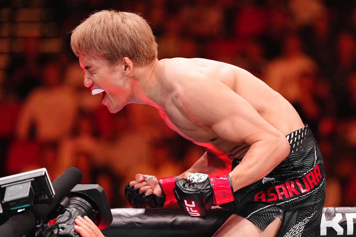 1R・1分50秒でTKO勝ちを収めた朝倉海【写真：(C)Zuffa LLC/UFC】