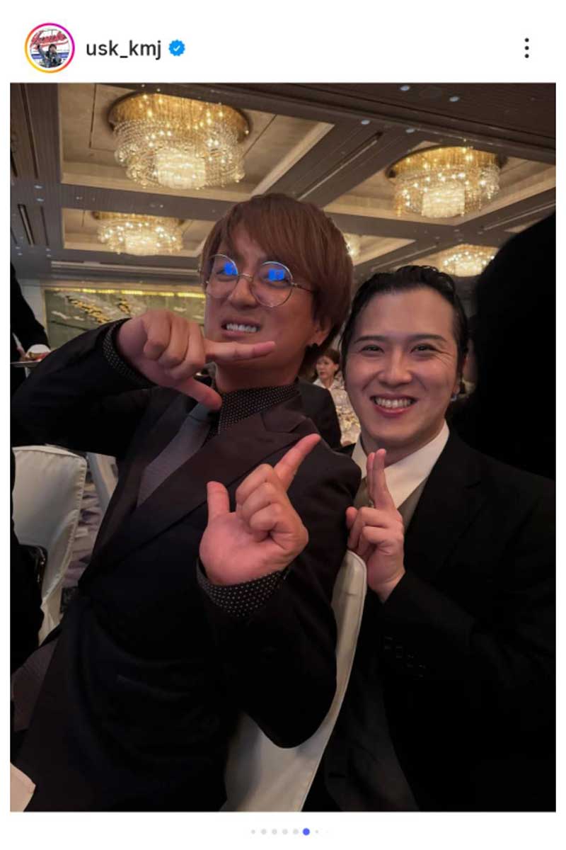 上地雄輔の実際の投稿【写真：インスタグラム（＠usk_kmj）より】