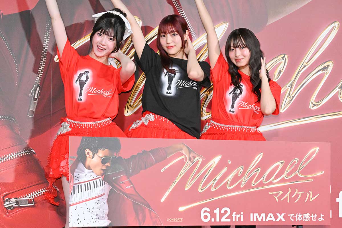 イベントに出席したJuice=Juiceの川嶋美楓、松永里愛、有沢一華（左から）【写真：ENCOUNT編集部】
