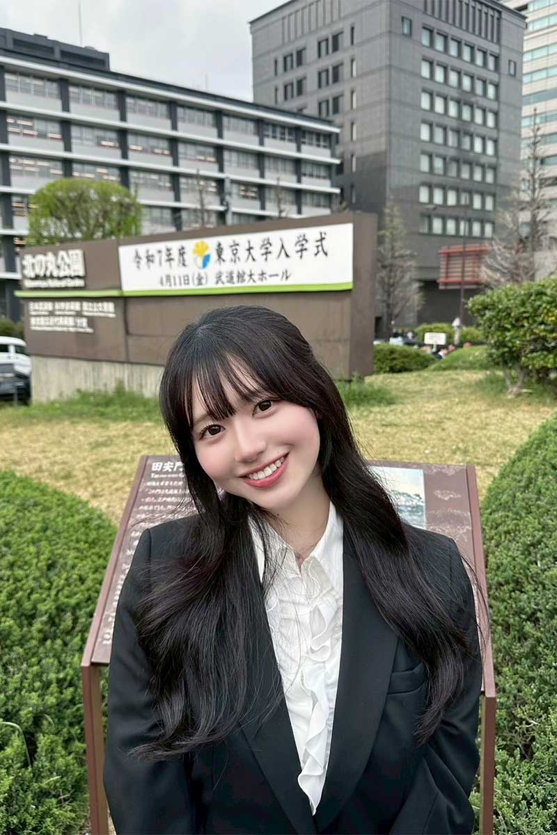 東大大学院入学式当日の入江あんなアナ【写真：本人提供】
