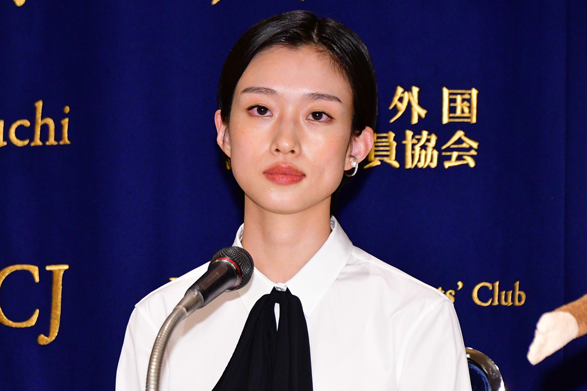 記者会見に登壇した河合優実【写真:ENCOUNT編集部】