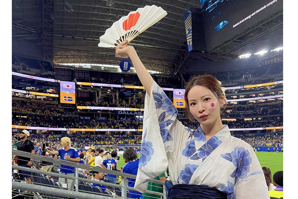 浴衣姿でW杯現地観戦　河村美咲、本田圭佑氏との2S写真が反響拡大「うらやましい」「かわいい」