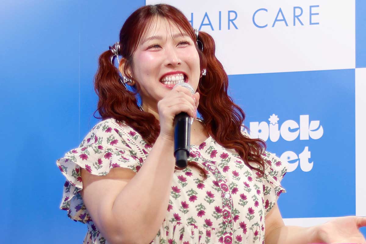 発表会に登壇した3時のヒロイン・ゆめっち【写真:ENCOUNT編集部】