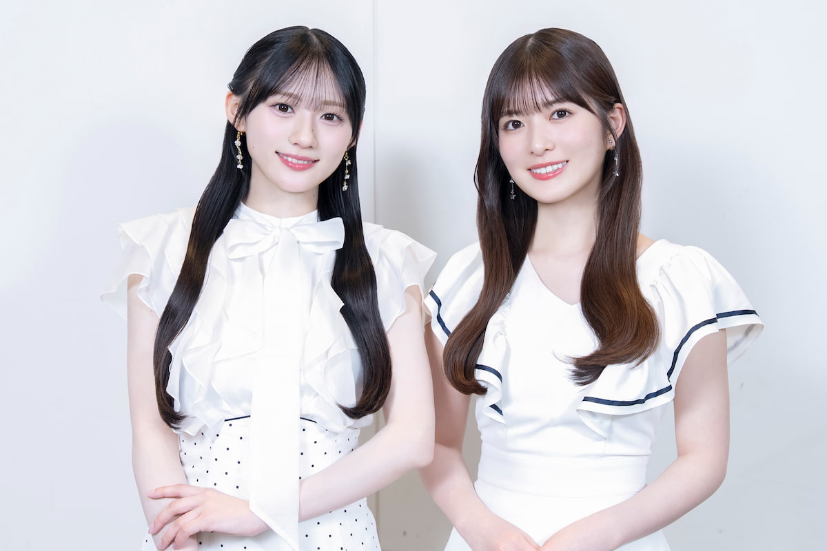 インタビューに応じた乃木坂46の川﨑桜と小川彩(左から)【写真:増田美咲】