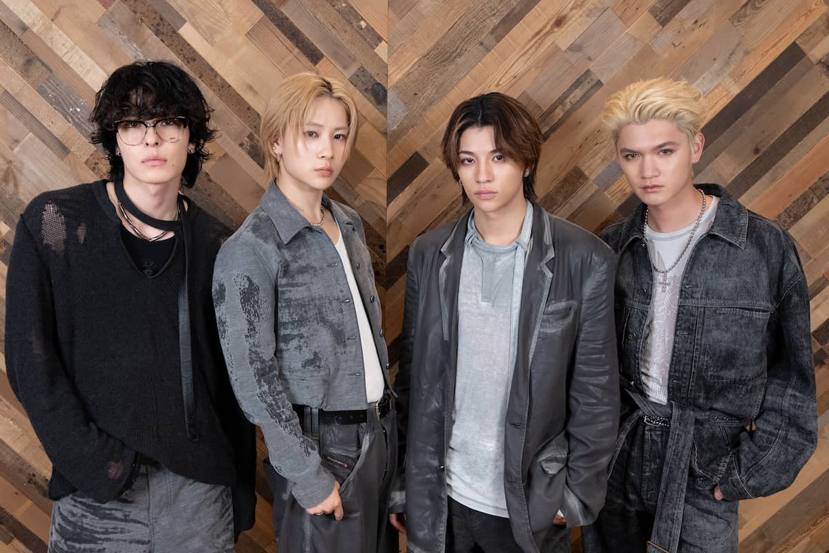 インタビューに応じたWOLF HOWL HARMONYのSUZUKI、HIROTO、GHEE、RYOJI（左から）【写真：増田美咲】