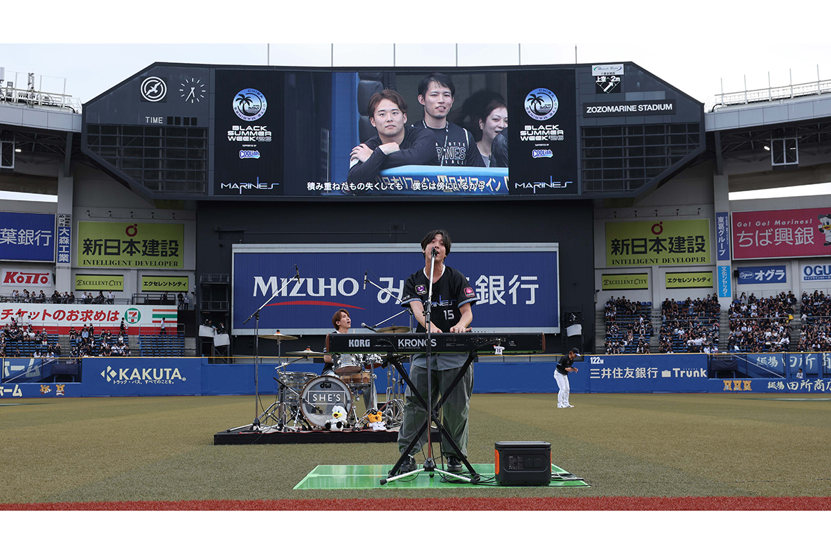 ピアノロックバンド・SHE’S、ZOZOマリンで試合前パフォーマンス「最高に気持ちよく歌うことが」