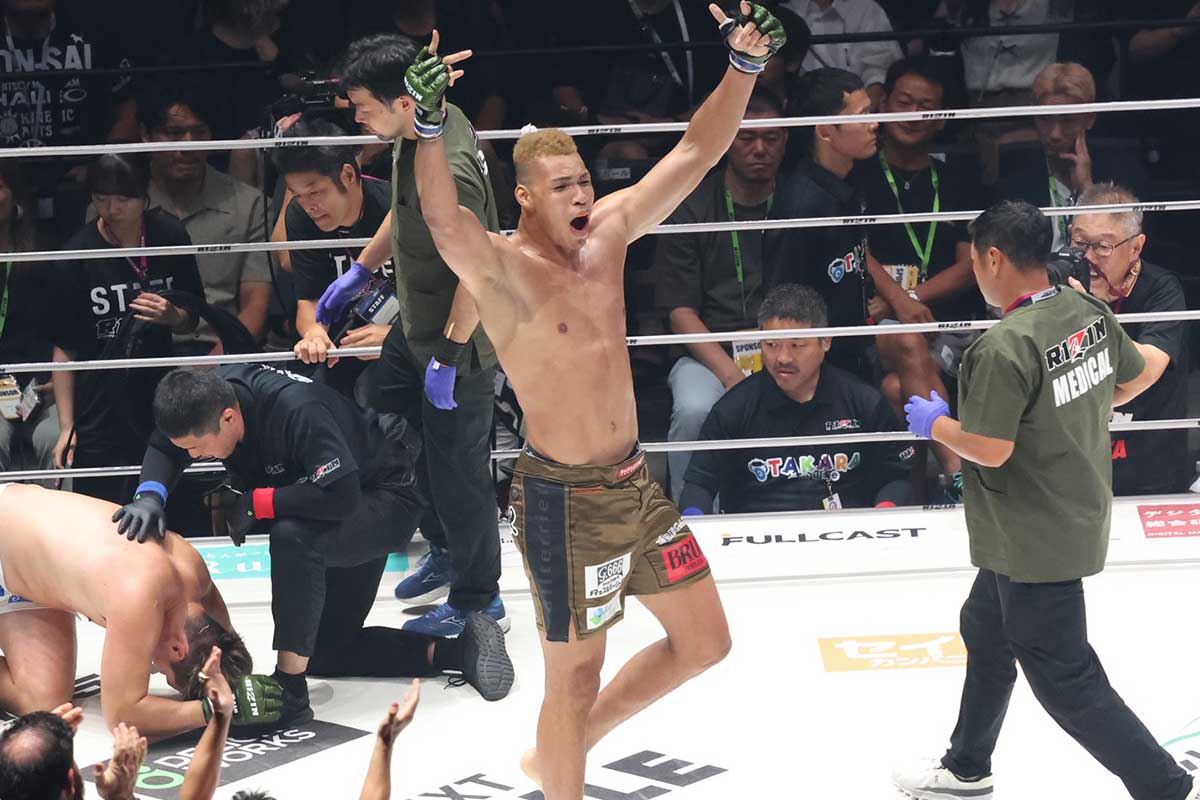 【RIZIN】204cmエドポロキング、右膝一閃で衝撃TKO勝利　上田幹雄を圧倒…1年半ぶり実戦で完全復活「スダリオかかってこんかいコラ！」