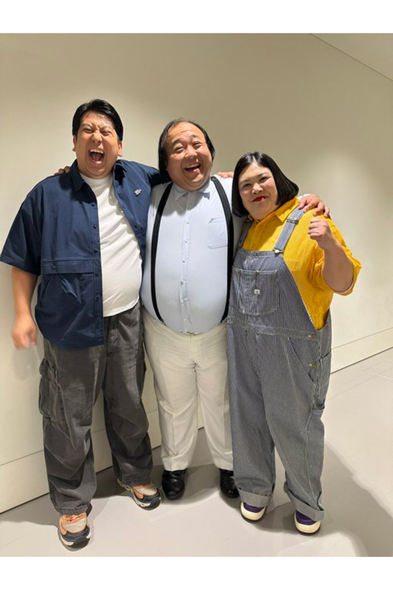 ジャンボたかお、大鶴肥満、熊元プロレス（左から）【写真：X（＠@kando_jjj）より】