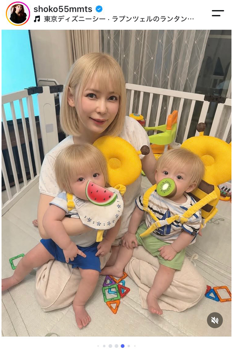 中川翔子と双子の男児【写真：インスタグラム（＠shoko55mmts）より】