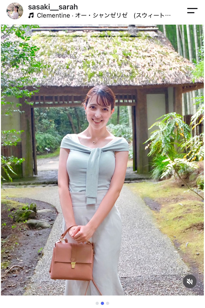 静岡朝日テレビの佐々木沙羅アナウンサー【写真：X（＠sasaki__sarah）より】