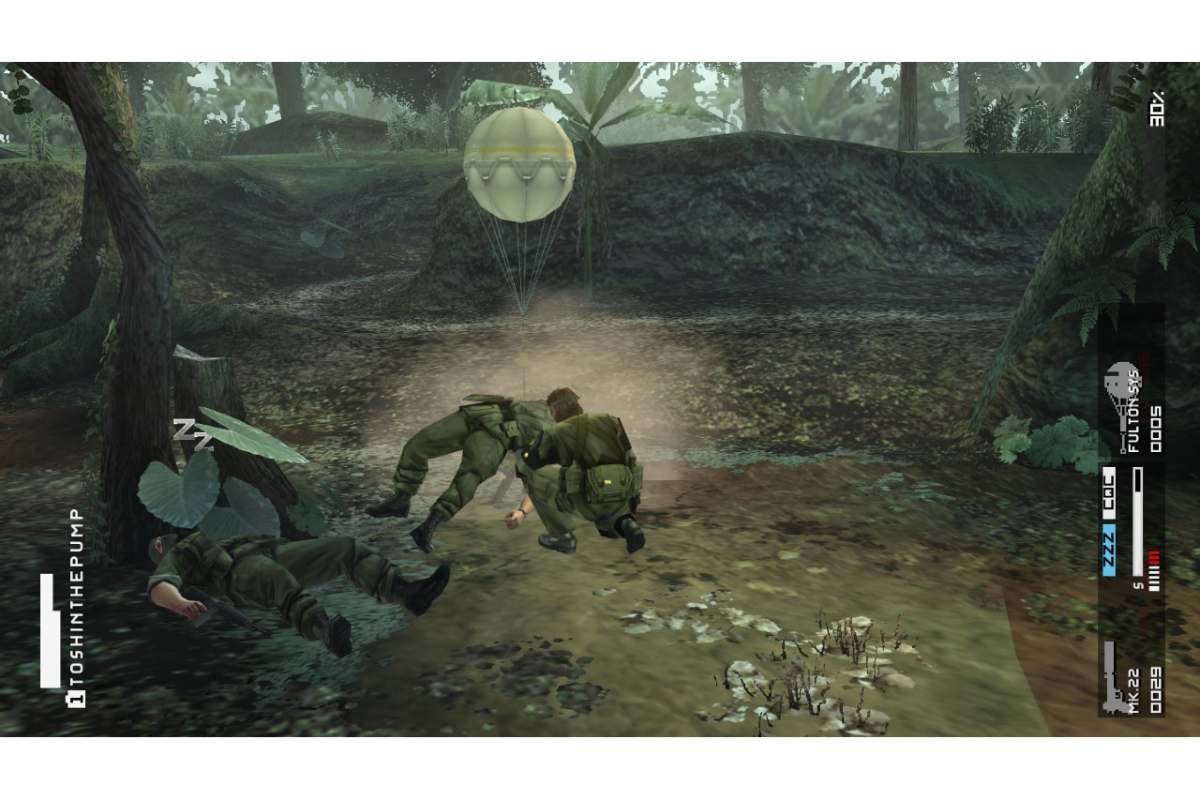 兵士のフルトン回収は独自の要素だ【画像：(C)2026 Konami Digital Entertainment】